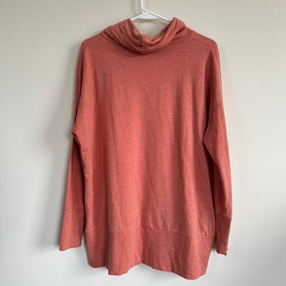 Garnet Hill Womens Tunic Top S Ginger Heather Cowl Neck Knit Oversized Tencel - Picture 7 of 11